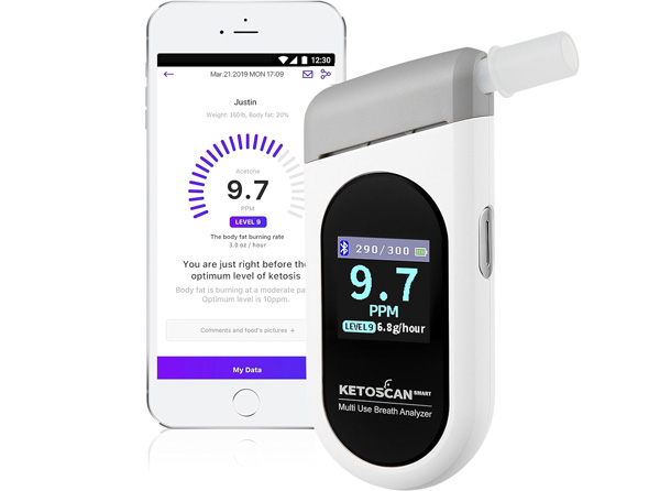 Analyseur de souffle cétogène connecté Ketoscan App