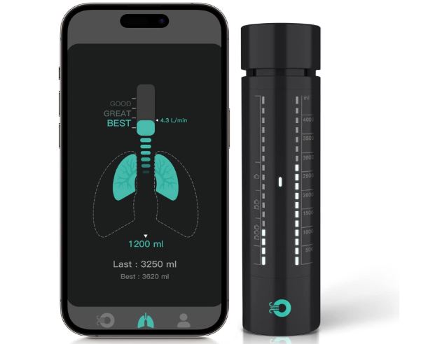 Entraîneur de respiration connecté OPUMP pour exercices pulmonaires