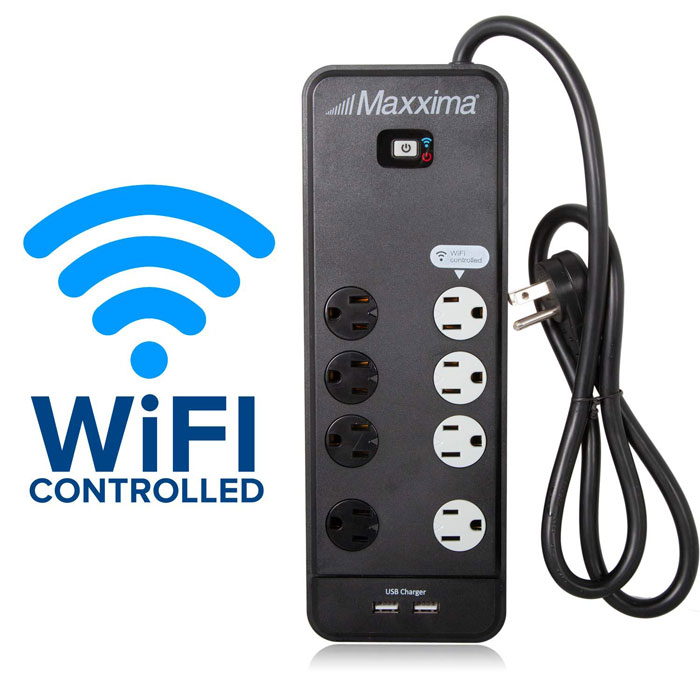 Bandeau électrique WiFi Maxxima 8 prises avec commande Alexa