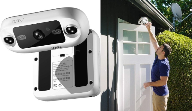 Caméra de sécurité DoorCam 2 à fixer au-dessus de la porte avec contrôle Alexa