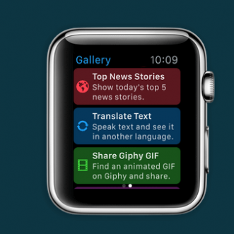 Workflow pour Apple Watch annonce officielle