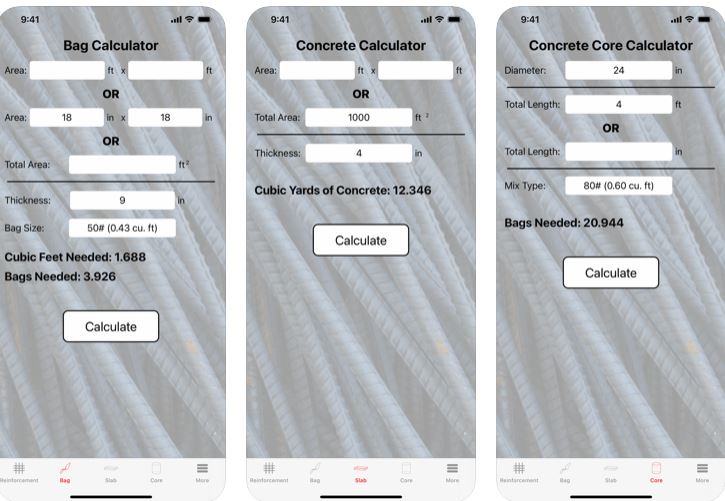 Les 5 calculateurs de béton incontournables pour iPhone