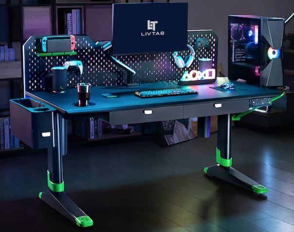 Bureau de jeu Livtab CyberOne à hauteur ajustable automatique avec contrôle via application