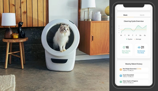 Boîte à litière robotique connectée Litter-Robot 4 avec application