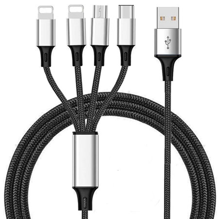 4 câbles USB multi-chargeurs pour iPhone et iPad