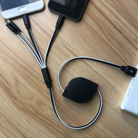4 câbles USB multi-chargeurs pour iPhone et iPad