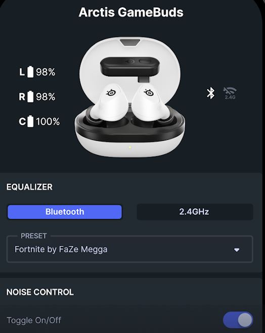 Écouteurs Arctis GameBuds sans fil 2,4 GHz Bluetooth 5.3