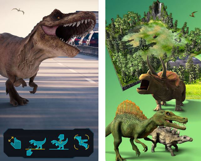 3 applications de réalité augmentée de dinosaures pour iOS