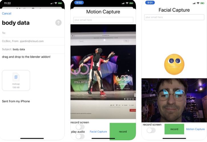 5 applications iPhone de capture de mouvement facial
