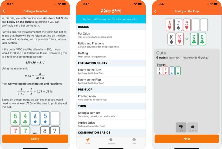 6 applications iPhone pour apprendre le poker