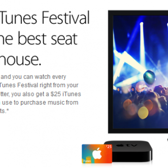 Apple TV + carte-cadeau iTunes de 25$ pour le festival, Fire TV également en promotion