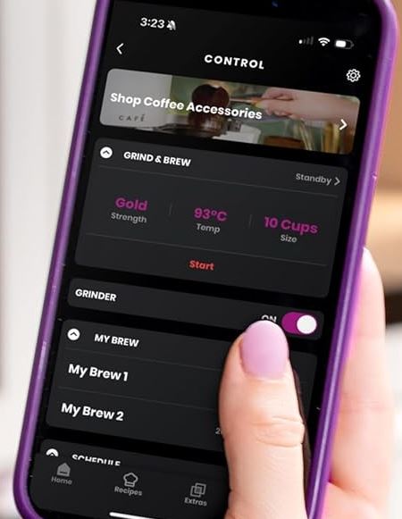 Cafetière intelligente GE Profile Grind & Brew avec application et contrôle vocal