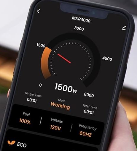 Générateur à gaz connecté MXR4000 via application