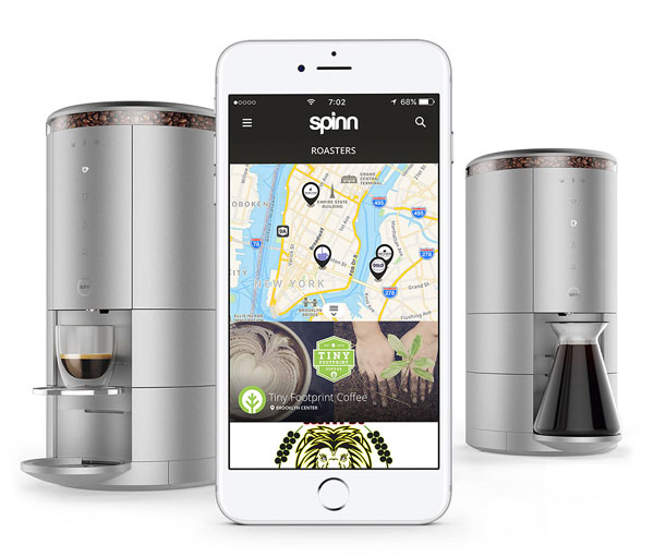 Machine à café intelligent Spinn App, du grain à la tasse