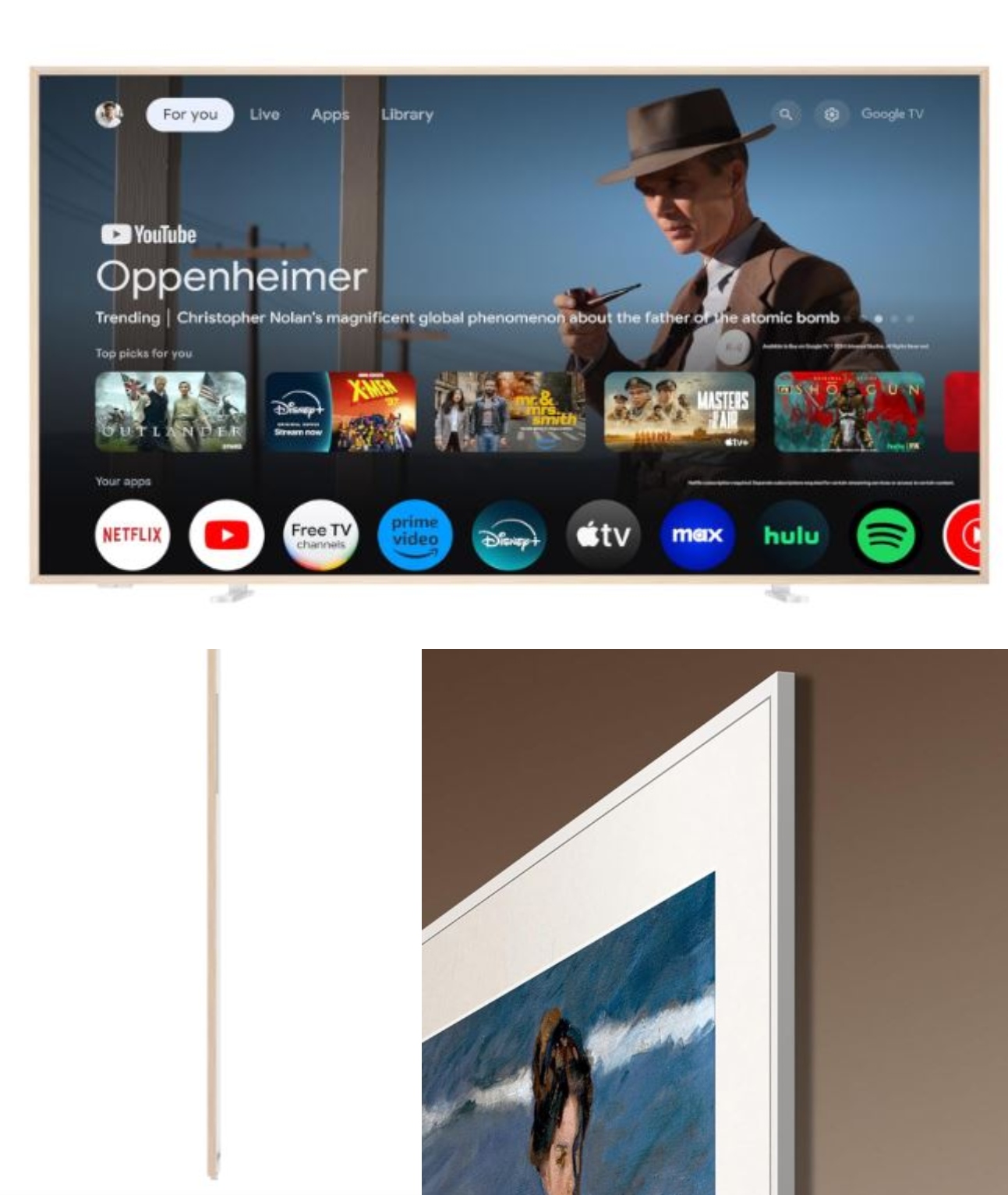 TCL TV 4KSmart de 55 pouces NXTFRAME avec Google TV et AirPlay 2