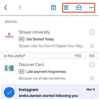 Supprimer des messages Gmail avec un geste de balayage