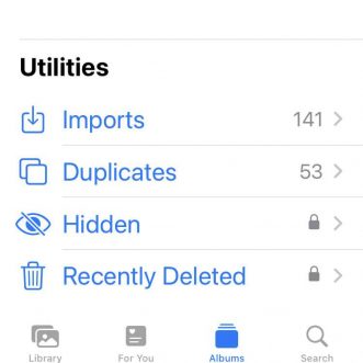 Comment débloquer les albums Masqués et Supprimés récemment dans Photos ?