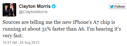 iPhone 5S avec A7 31 % plus rapide, photos de l’iPad Mini 2
