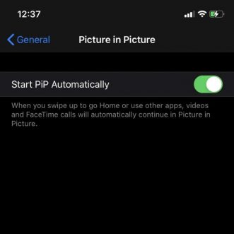 Comment désactiver le mode Picture in Picture sur mon iPhone ?
