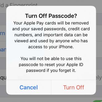 Désactiver le code d’accès sur iPhone
