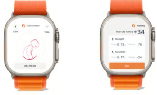 Entraîneur de posture intelligente Straight+ App avec prise en charge d’Apple Watch