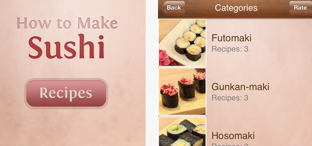 4 applications iPhone et iPad incroyables pour les amateurs de sushi