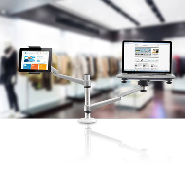 4 supports à double appareil pour tablettes et smartphones