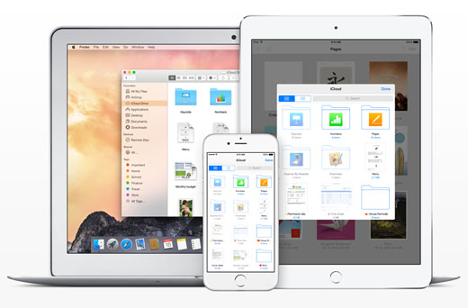 Can you rewrite this title in more natural and fluent French: How Can I Browse iCloud Drive Files with iOS 8?Only return the rewritten title text, nothing else.