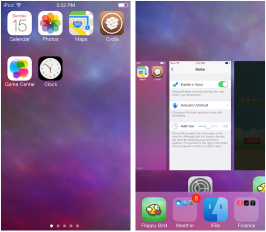 Can you rewrite this title in more natural and fluent French: How to Access the iOS Dock from EverywhereOnly return the rewritten title text, nothing else.