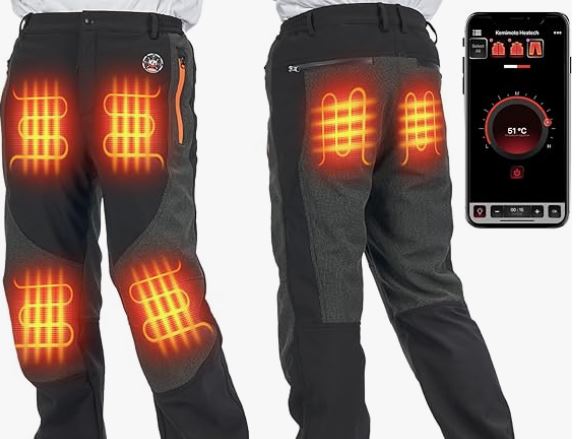 Pantalon chauffant KEMIMOTO contrôlé par application pour aventure hivernale