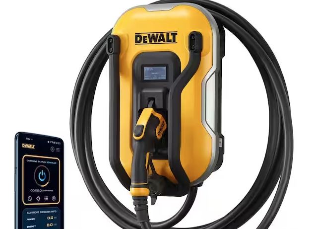 Chargeur de véhicule électrique murale 48 ampères.connecté via l’application DEWALT niveau 2