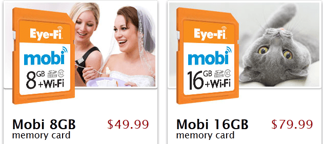 Câble USB Lightning avec cordon élastique, Eye-Fi Mobi pour transferts photos sans fil