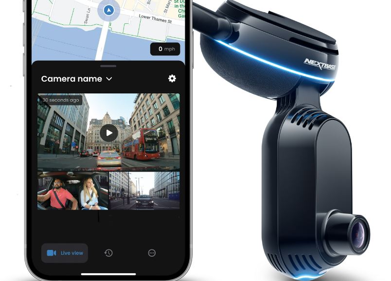 Caméra de tableau intelligente Nextbase iQ connectée à iPhone avec technologie d’intelligence artificielle