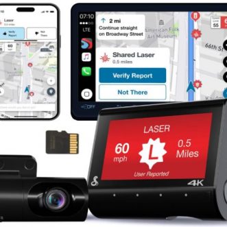 Caméra de tableau Cobra SC 250R Dual View avec vue avant et arrière et prise en charge de CarPlay et Android Auto