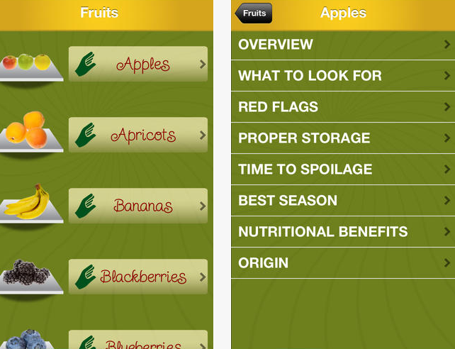 Comment choisir des produits de saison et frais : 5 applications iPhone