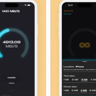 Analyseur de vitesse de disque pour iPhone