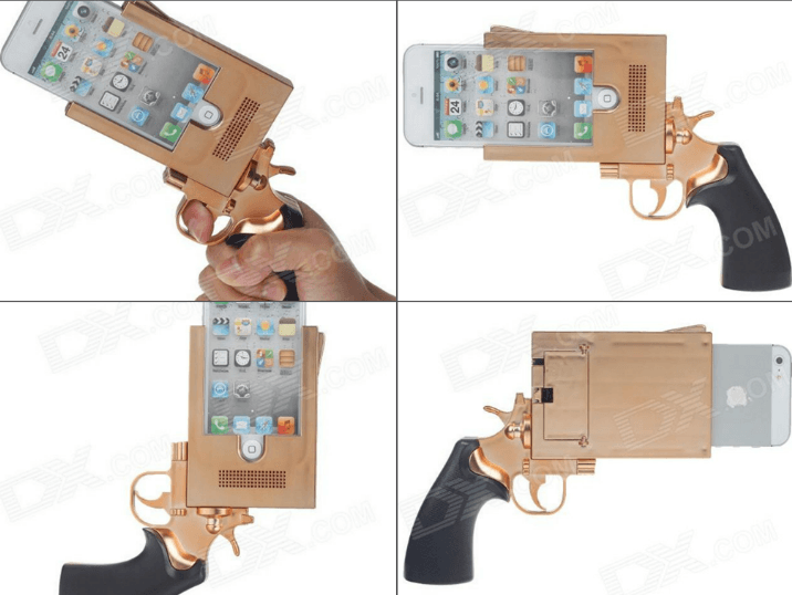 étui iphone en forme de pistolet