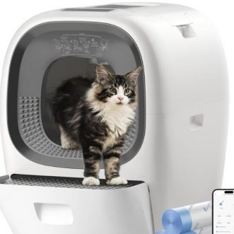 LALAHOME RealScooper : Boîte à Litière Autoravitailante et Connectée avec Fonction de Nettoyage Automatique