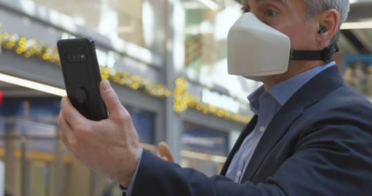 Masque silencieux intelligent Skyted pour appels confidentiels