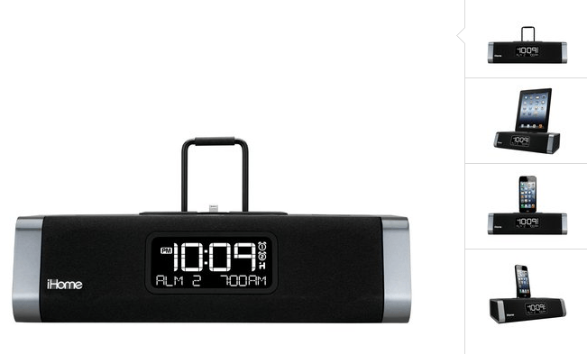 Réveil iHome iDL45 avec Docking pour iPad, Chemise avec Lingette de Nettoyage Intégrée