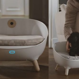 Lit de surveillance de santé intelligente pour chien Cudii App avec massage et caméra