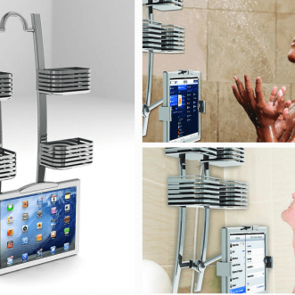 Étui et bac de douche SplashRak pour iPad
