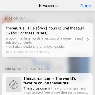 Comment activer le thésaurus sur iPhone