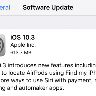 Mettez à jour vers iOS 10.3 pour une meilleure sécurité et plus d’espace de stockage