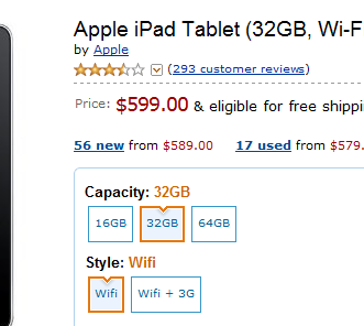 Amazon commence à vendre l&rsquo;iPad d&rsquo;Apple