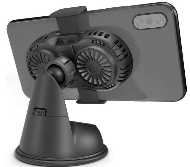 Support de téléphone voiture DriverCooler avec refroidisseur et 2 ventilateurs pour iPhone