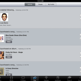 Ping arrive sur iPad, connectez-vous à Twitter