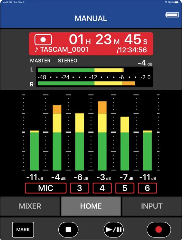 Enregistreur de podcast portable TASCAM Portacapture X6 32 bits avec contrôle via application