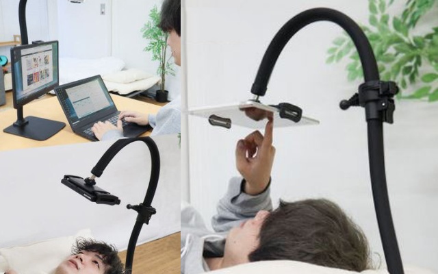 Support flexible Gacchiri Motte pour iPhone et iPad pour utiliser allongé