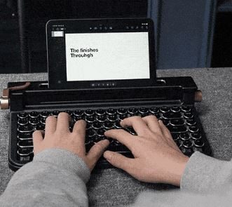 Machine à écrire Bluetooth en aluminium FINEDAY 3.0 pour iPad/iPhone avec fonction de multipairage